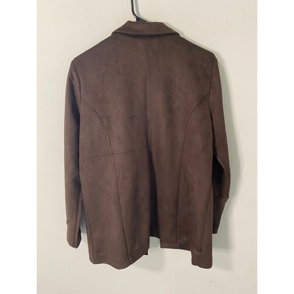New Liverpool Women's Suede Blazer, Chocolate Brown Size Medium - Picture 3 of 3